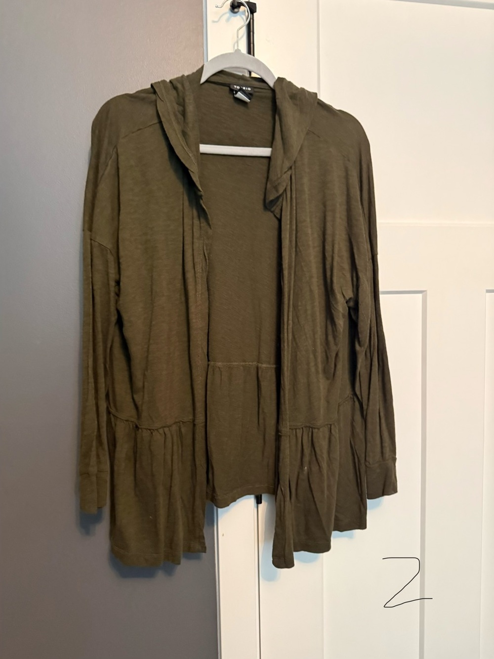 Lightweight Hooded Cardigan in Olive Green